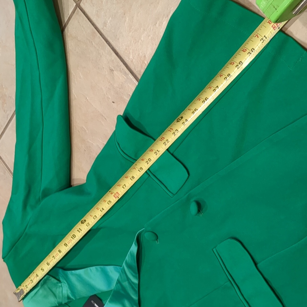 Fashion Nova Green Satin-Trim Blazer Midi Dress - Picture 2 of 4